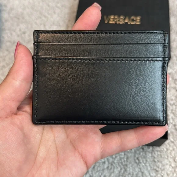 Versace Quilted Lamb Leather Card Case - Picture 4 of 10